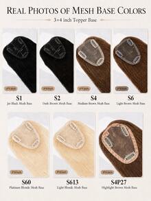 Women's 3x4 Inch Lace Hair Topper, 14 Inch Black Curly Hairpiece With Breathable Cuttable Lace Base, Natural Front Hairline, Lightweight Comfortable Hair Replacement For Daily Wear, Work, Party, Travel, Dating & Special Occasions - Multicolor - View 2