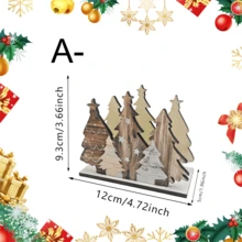 1/4pcs Christmas Tree Wooden Napkin Holder With Snowman Rustic Farmhouse Table Tissue Paper Stand Dispenser For Holiday Dining Home Decor Xmas Party Decoration - Multicolor - View 16