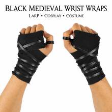 2PCS Vintage Pirate Fingerless Wrist Wrap, Medieval Ranger Faux Leather Straps Wrist Guard, Renaissance Cosplay LARP Costume Accessory Halloween - A - View 13
