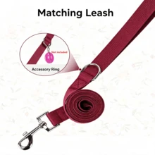 Dog Harness And Leash Set, Floral Pattern Double-Layer Breathable Mesh Vest Harness, Adjustable Soft And Durable Pet Walking Harness And Leash Set, Suitable For Small And Medium Dogs - Red - View 10