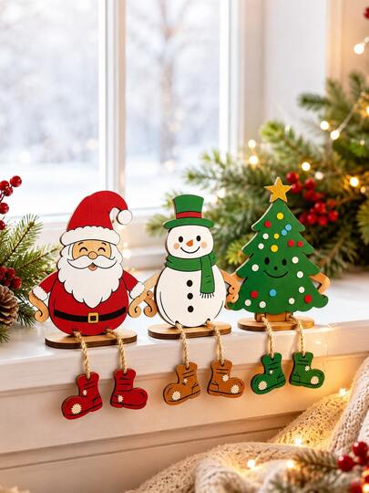 1/3 Piezas de Decoraciones Navideñas Divertidas, Incluyendo Papá Noel, Muñeco de Nieve, Adornos de Árbol de Navidad y Adornos de Manos Entrelazadas. Adecuado para Regalos de Navidad, Presentes, Decoraciones de Fiesta, Decoración del Hogar, Decoraciones de Habitación, Decoraciones de Chimenea y Decoraciones de Ventana.
