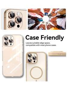 Yezodawee Scratch-Resistant Ultra-Clear Tempered Glass Camera Lens Protector, Compatible With IPhone 16 6.1 Inch, 16 Plus 6.7 Inch, 9H Tempered Glass Metal Independent Ring Cover, High Definition Transparent, Compatible With IPhone 17 Pro Max/17 Pro/17 Air/17/15 Pro Max/14 Plus/13/12/11/15 Pro/15 Plus/14 Pro, Perfect Fit, Scratch-Resistant, Compatible With Phone Cases (3pcs/Pack, Black) - Gold - View 7