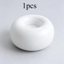 2pcs White Ceramic Candle Holders - Minimalist Creative Home Decor, Suitable For Dining Table And Desk, Perfect Decorative Choice (Candles Not Included) - Multicolor - View 11