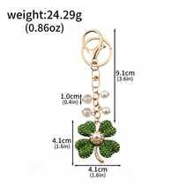 1pc Lucky Four Leaf Clover Bag Charm Keychain - Full Rhinestone Pearl Wallet Shoulder Bag Charm - Women's Holiday Gift - Multicolor - View 17