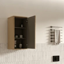 With Storage Bathroom Cabinet Natural Made Of Wood - 橡木 - 查看 4