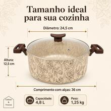 Caçarola Antiaderente Floral Coisas & Trecos 20, 22 ou 24 cm Tampa de Vidro - Visão 12