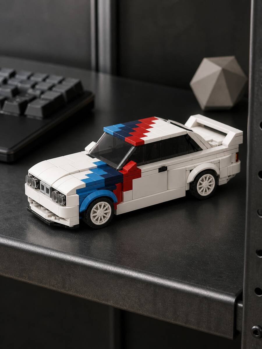 White/Red/Black MOC Supercar Racing Classic Building Block Car Model Toy Set, Educational Creative Toy For Children, DIY Car Model Kit For Adults, City Tech Champion Cup Series, Suitable As Birthday, Halloween, Christmas Gift For Boyfriend, Husband, Children, And For Collection And Home Decoration