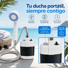Adjustable USB Rechargeable Portable Shower For Camping And Pets - White - View 3