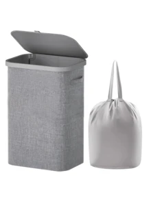 Cesta de lavandería de bambú de 60L/90L/100L/110L con ruedas y tapa - Incluye forro de malla extraíble, cesta de ropa sucia plegable con asas y tapa, cesto de lavandería de gran capacidad, cesta de lavandería plegable de tela - Multicolor - Ver 23