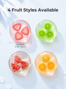 1pc Fruit Jelly Squishy Ball, Stress Relief Squeeze Fingertip Toy, Contains Realistic Fruit Slice Transparent Squishy, Desktop Decor, Study Break Stress Relief, Gift For Students And Office Workers, High Elasticity TPR Jelly Texture Anxiety Relief Sensory Toy - Multicolor - View 3