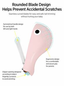 1pc Cartoon Baby Nail Clipper Dolphin Nail Scissors Infant Toddler Anti-Pinch Nail Cutter - Multicolor - View 6