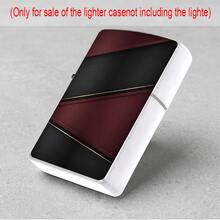 1pc 2D High-Definition Printed Creative Metal Black Lighter Case, Anti-Collision & Pressure-Resistant Lightweight Design, High-Precision Texture Printing, Classic Red & Black Striped Pattern, Suitable For Men's Gift Or Personal Use, Showcases Personalized & Taste (Case Only) - D-Mixed Color - View 1