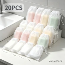 1/10/20pcs Drawstring Soap Mesh Bags, Exfoliating Mesh Soap Storage Bags, Reusable White Soap Pouches, Foaming Bath Cleaning Bags, Suitable For Shower, Bath And Home Bathroom Use - Upgraded Version - View 12