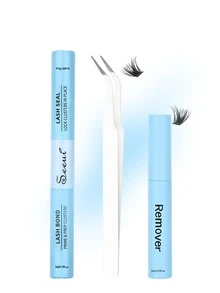 640PCS Lash Clusters Eyelash Extension Kit, 10-20D Individual Lashes Kit, With Bond And Seal, Remover, Tweezers, Wispy Soft Daily Cluster Lashes, 3D Eyelash Extension Kit, Suitable For Quick DIY Eyelash Makeup At Home, Self Use - Black - View 8