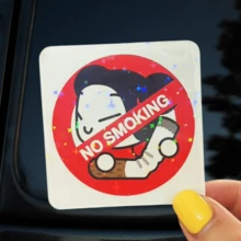 Red Background Cartoon No Smoking Circle, Full Of Childhood Charm And Warning Sense No Smoking Sticker - Waterproof Vinyl Sticker - Durable Matte Surface, Self-Adhesive Bumper Sticker, Suitable For Cars, Windows, Laptops, Trucks, Water Bottles - Multi-Functional Durable Design, Car Sticker - Vinyl - View 12