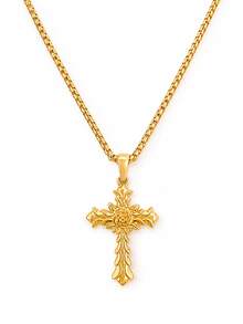 Gold Stainless Steel Pendant Necklace For Men And Women, Fashionable Jewelry For Daily Wear And Gifting - Gold - View 10