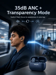 PHILIPS Earbud Bluetooth Nirkabel Sejati Semi-In-Ear Mini untuk Olahraga Lari, Musik, Panggilan, Peredam Kebisingan, Bass Dalam, Gaming, Kompatibel dengan Huawei dan Apple TAT2569 - View 6