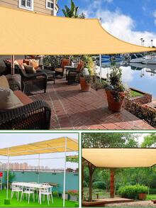 95% UV Block HDPE Breathable Sun Shade Sail, Waterproof & Weather-Resistant, With Reinforced Metal Grommets, Foldable Outdoor Sun Canopy, Suitable For Patio, Backyard, Garden, Pool, Balcony, RV And Pet Area - Multicolor - View 5