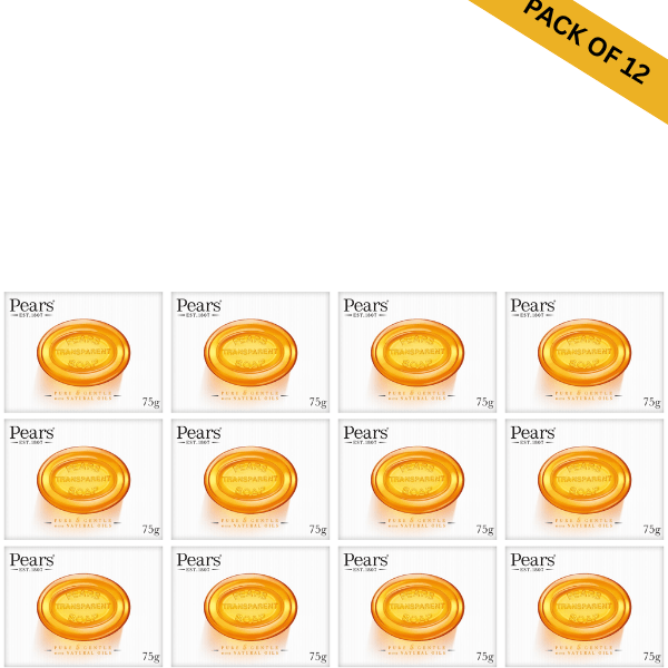 Pears Bar Soap 75g Transparent (Amber) Singles (12 Soap) - Amber - View 1