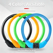 1pc Portable Electric Motorcycle Combination Lock, Fixed Bicycle Ring Lock, Black/Yellow/Green/Blue 4 Colors Available - Multicolor - View 1