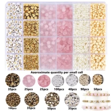 1000pcs Jewelry Making Kit, Includes Asymmetrical Stones, Beads, Pearls, Spacer Beads, For DIY Handmade Bracelet, Necklace, Pendant And Craft Beading Supplies - Multicolor - View 10