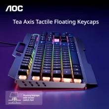 AOC KM410 Wired Gaming Keyboard And Mouse Set, Mechanical Feel, 104 Keys, Office Computer Keyboard Set, Metal Panel, Ergonomic Design - View 8
