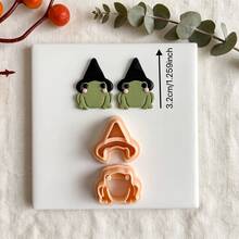 Autumn Halloween Series Pumpkin Clay Cutter, Ghost, Magic Frog, Maple Leaf Shaped Polymer Clay Cutting Mold, Suitable For Autumn Halloween Handmade Earrings - Apricot - View 9