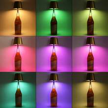 RGB Creative DIY Wine Bottle Lamp, USB Rechargeable, Sensitive Touch Dimming, Multicolor Variable; Atmosphere Bedside Night Light, Compact And Easy To Install, Decorate Room, Suitable For Home, Bedroom, Bathroom, Bar, Camping, Party, Restaurant Atmosphere Lighting Decoration - Multi-color light - View 4