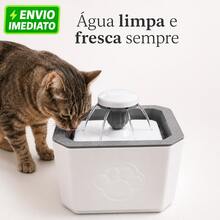 Fonte Bebedouro Automática Água Corrente para Pets Cães e Gatos, 3 Modos de Água Tripla Filtragem Silenciosa 20cm, 2,5 Litros, Branco, Silencioso BPA Free - 2.5 l - Visão 4