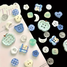 11/19/26/31/39/48/51/63/78/86/94/107/126Pcs Pink Blue Button Set - Random Pattern Colors Soft Blue, Heart, Floral, Sphere Shaped Light Blue/Sky Blue/White - Suitable For Sewing, Knitting, Handmade DIY - Durable Plastic Fabric Fasteners - Essential For Beginners And Professionals, Decorative Buttons, Textured Surface (Random Styles) - Multicolor - View 5