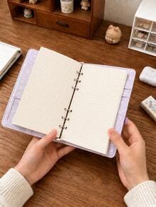 A6 Loose-Leaf Planner, Star And Polka Dot Loose-Leaf Diary, Replaceable Inner Pages, Daily Schedule Memo For Work, Study And Office, Back To School Essentials, Cover And Inner Pages Only - Multicolor - View 7