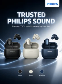 PHILIPS Earbud Bluetooth Nirkabel Sejati Semi-In-Ear Mini untuk Olahraga Lari, Musik, Panggilan, Peredam Kebisingan, Bass Dalam, Gaming, Kompatibel dengan Huawei dan Apple TAT2569 - View 1