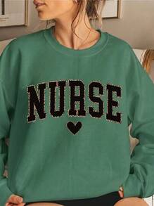 2026 Long Sleeve Tops Women Leopard Print Registered Nurse Sweatshirt - Nurse Zhou Loose Style Sweater, Nurse Graduation Gift, New Nurse Apparel, Comf - DN01 - 查看 1