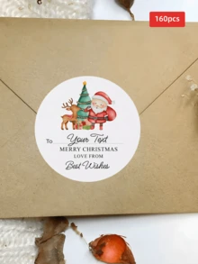 1/30/90/160pcs Customizable Round Christmas Stickers, PVC Waterproof & Oil-Proof Stickers, Multiple Sizes Perfect For Christmas Gift Decoration, Christmas Home Decor, Tabletop Display, Invitations, Envelopes, Great For Boyfriend, Girlfriend, Colleagues, Friends, Family, Suitable For Christmas, Party, Banquet, Daily Use - Multicolor 2 - View 52