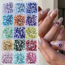 6000pcs 2mm Resin Rhinestone Kit Summer Gemstone Design Nail Art Decoration Accessories, Nail Art Mixed With Explosive Flashing Flat Bottom Nail Accessories - 2 mm - View 1
