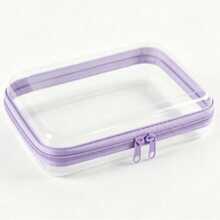 Hard Clear Zipper Storage Bag Plastic Pencil Case Transparent Storage Box For Cosmetics, Snacks, Building Blocks, Puzzles - Multicolor - View 7