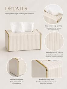 PU Leather Rectangular Tissue Box Holder, Napkin Holder, Decorative Storage Box, Suitable For Bathroom Countertop, Bedside Table, Coffee Table, Home, Office Desk And Car, Holiday Gift - Multicolor - View 5