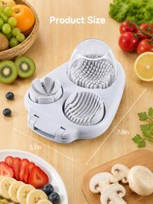 Bộ 2 món/1 món dụng cụ cắt trứng 6 trong 1 kèm bàn chải vệ sinh bằng thép không gỉ, phụ kiện chuẩn bị trứng thiết yếu - Nhiều màu - Xem 5