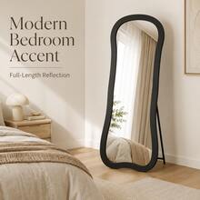 Asymmetrical Curved Full‑Body Mirror, 160*60cm,Random Color, Freestanding & Wall‑Mounted Dressing Mirror, Large Standing Makeup Mirror For Bedroom Living Room Home Decor - A - View 10