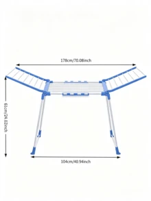 1 Piece Foldable Metal Clothes Drying Rack - Telescopic And Foldable, Space‑Saving, For Hanging Shirts, Pants, Sweaters And All Kinds Of Clothes, Sturdy And Durable, Suitable For Balcony, Living Room And Laundry Room - Multiple Specifications - View 11
