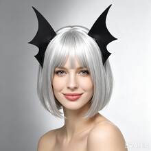 Sweet & Cool Demon Bat Ear Hair Accessory, Halloween Costume Prop - Black - View 6
