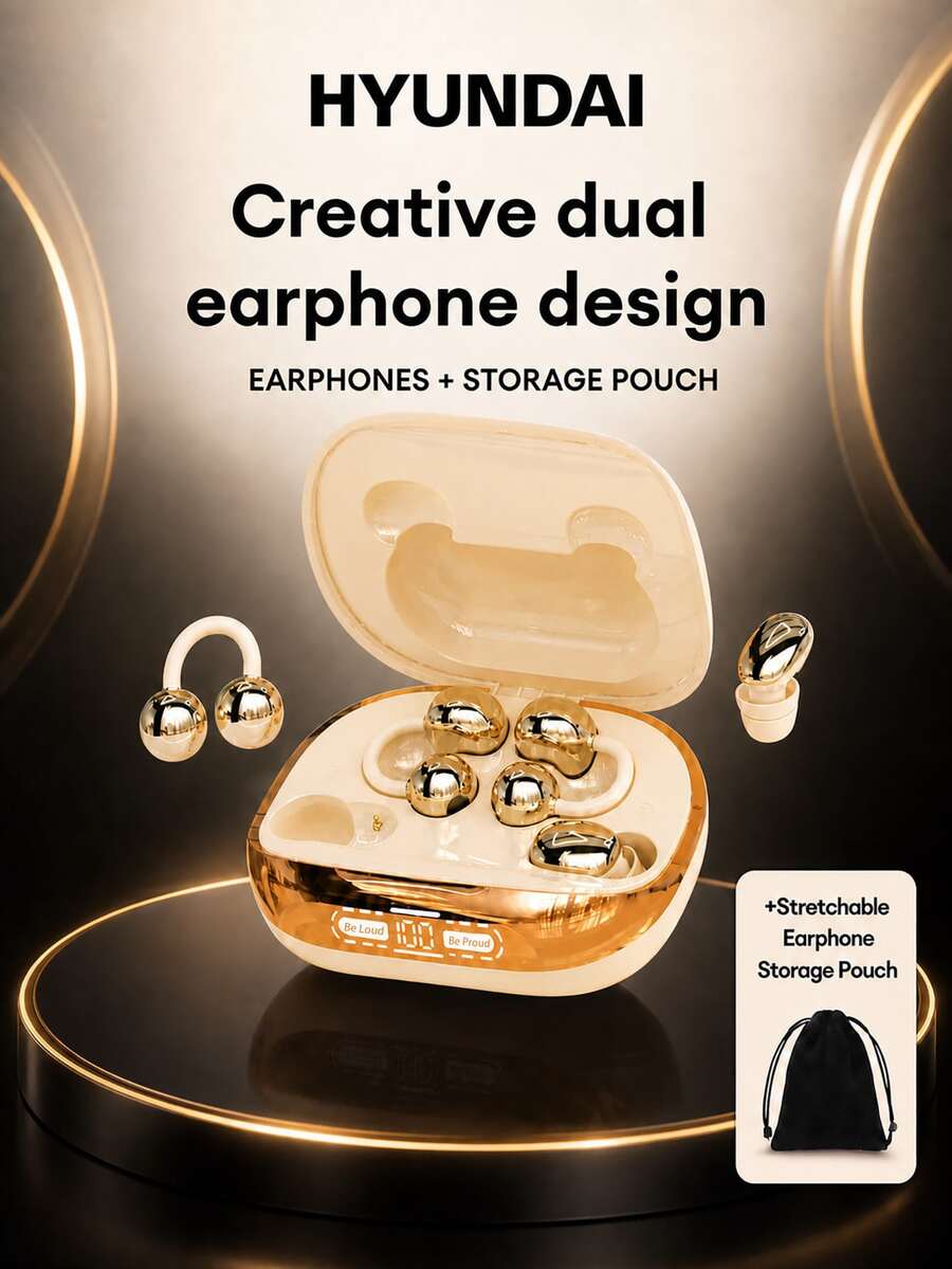 HYUNDAI GT630S 2-In-1 Open-Ear Clip-On Wireless Bluetooth Headphones, HD Calling, Low Latency Gaming, Smart Noise Cancellation, Sleep Aid Earbuds, Secure Fit For Sports & Running, Compatible With Smartphones & Computers - View 1