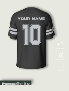 Custom Vintage American Football Jersey, Classic V-Neck Contrast Striped Design, Supports Customizable Back Name, Number And Front Logo, 2026 Football, Soft And Comfortable Fabric, Men's Custom Training Sports Wear - Grey - View 3