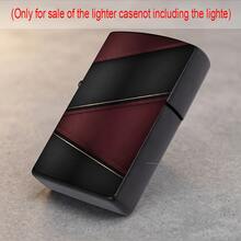1pc 2D High-Definition Printed Creative Metal Black Lighter Case, Anti-Collision & Pressure-Resistant Lightweight Design, High-Precision Texture Printing, Classic Red & Black Striped Pattern, Suitable For Men's Gift Or Personal Use, Showcases Personalized & Taste (Case Only) - D-Mixed Color - View 6