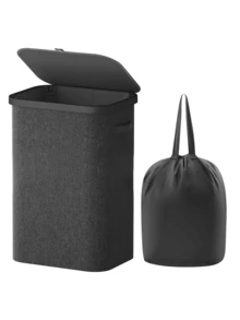 Cesta de lavandería de bambú de 60L/90L/100L/110L con ruedas y tapa - Incluye forro de malla extraíble, cesta de ropa sucia plegable con asas y tapa, cesto de lavandería de gran capacidad, cesta de lavandería plegable de tela - Multicolor - Ver 22
