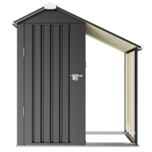 サイドオーニング付き　物置  屋外 大型 倉庫 大型物置 可動棚付き　戸外収納庫 物置 防水/耐侯 収納可能 ガーデン/庭/田畑/農場 頑丈 大容量 スチール 床なし - 1 - チェックする 1