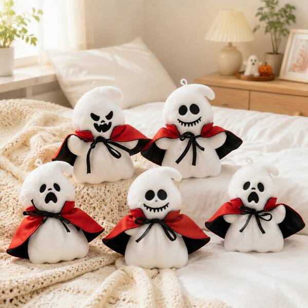 1pc Creative Halloween Series Ghost Plush Doll, Funny Evil Cape Ghost Doll, Halloween Decoration, Halloween Gift, Christmas Gift