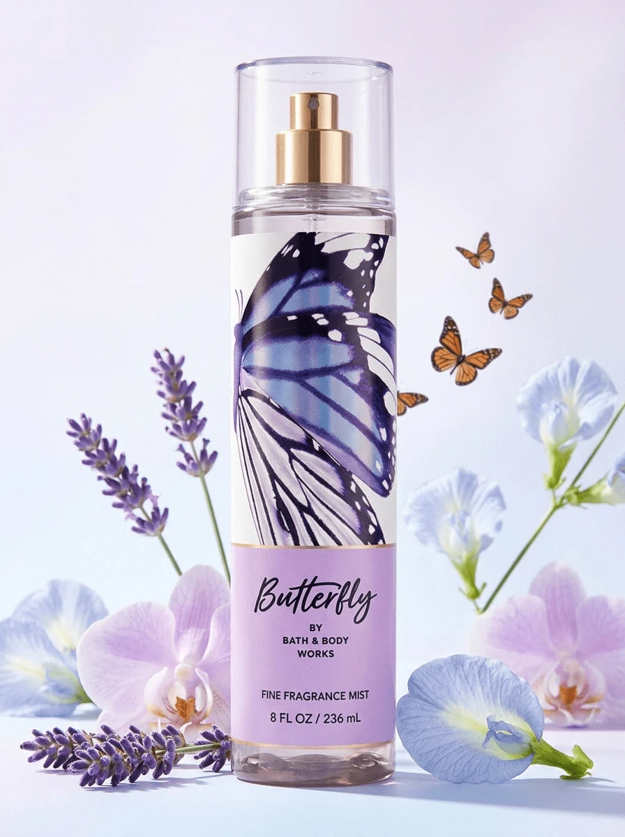 Bath and Body Works 蝴蝶香氛喷雾,女士香氛喷雾,8盎司/236毫升,无动物实验,适合送给女友、妻子、母亲、朋友,生日、毕业典礼、派对、旅行、露营、户外活动、学校、校园旅行、节日、冬季圣诞节等特殊场合。 - 蝴蝶 - 查看 1