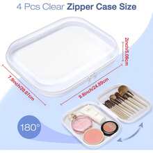 Hard Clear Zipper Storage Bag Plastic Pencil Case Transparent Storage Box For Cosmetics, Snacks, Building Blocks, Puzzles - Multicolor - View 6