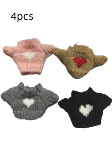 4pcs Mini Cute Hamster Knitted Sweaters, Adorable Pet Clothing, Suitable For Small Hamsters/Mice/Gerbils, Ideal Choice For Daily Use, Perfect For Pet Photography, Comfortable Pet Wear - Multicolor - View 2